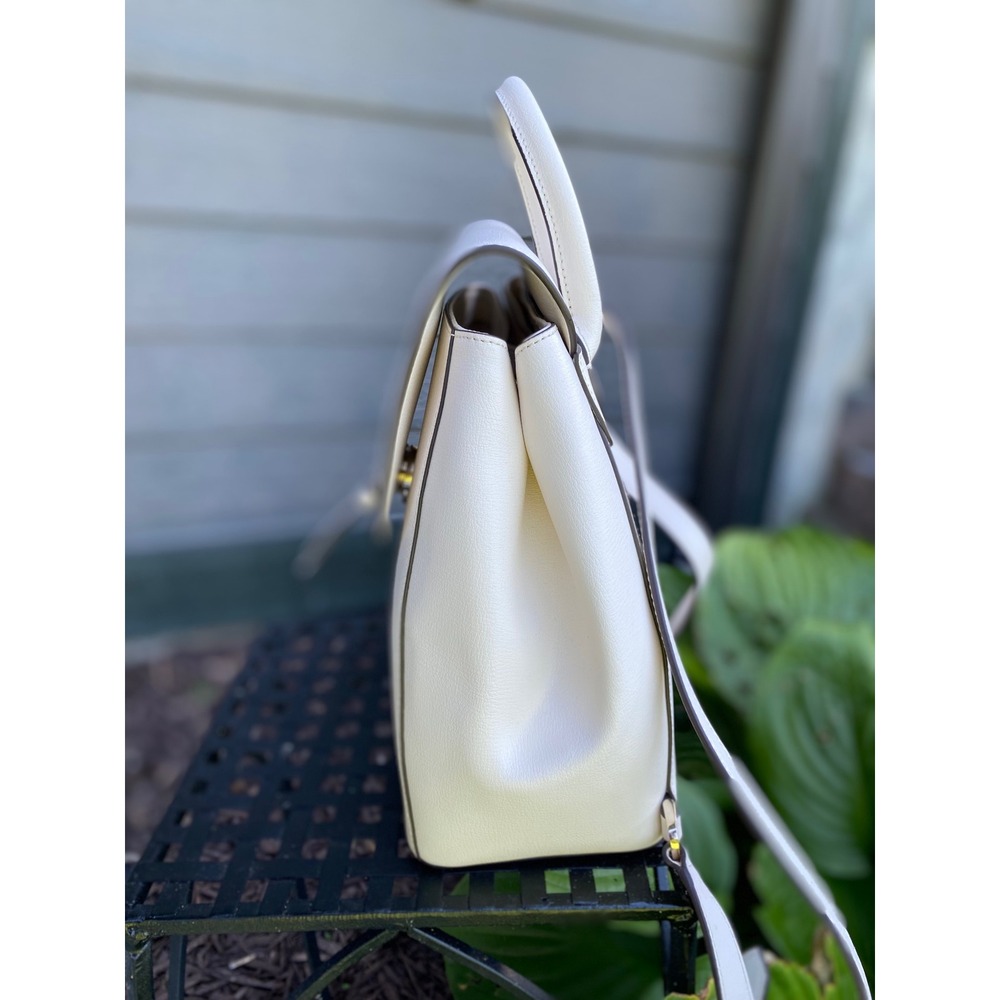 Kate Spade Cream Leather Adel Flap Backpack Designer Bag Luxury Travel  Neutral - Picture 4 of 16